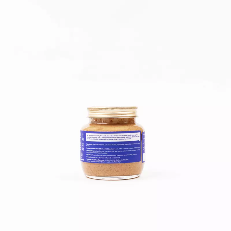 Almond Butter With Cinnamon & Vanilla Bean 275 Gms - The Mindful Pantry