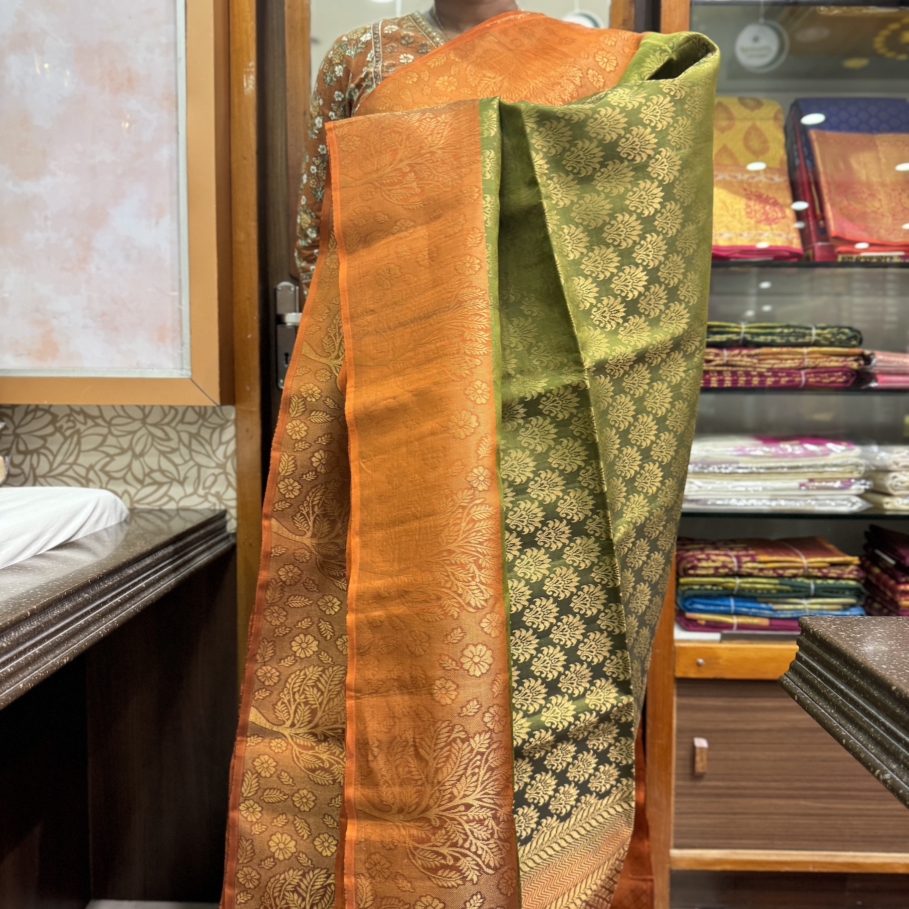 Grass Green Soft Silk Saree