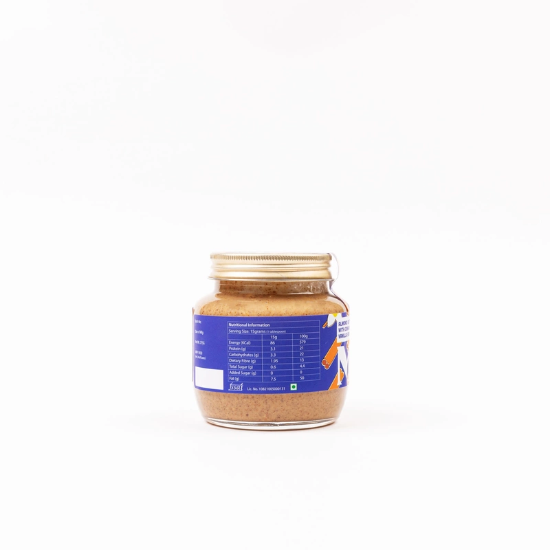 Almond Butter With Cinnamon & Vanilla Bean 275 Gms - The Mindful Pantry