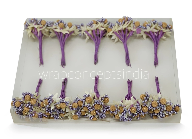 Violet Textured Pearl Berry Sprigs
