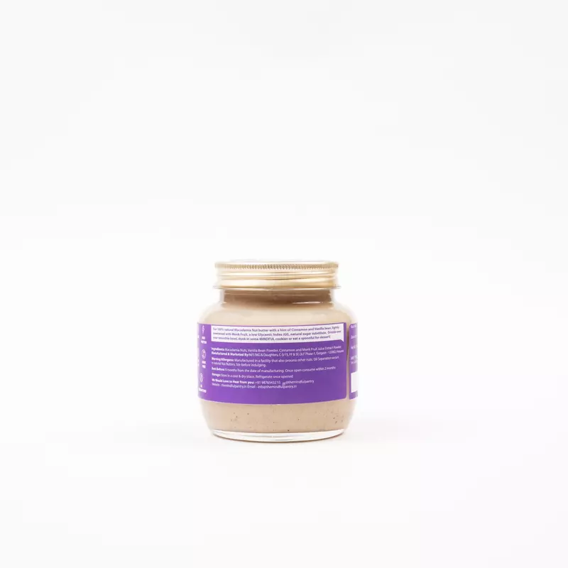 Macadamia Butter With Cinnamon & Vanilla Bean 275 Gms - The Mindful Pantry