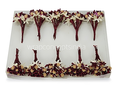 Maroon Textured Pearl Berry Sprigs
