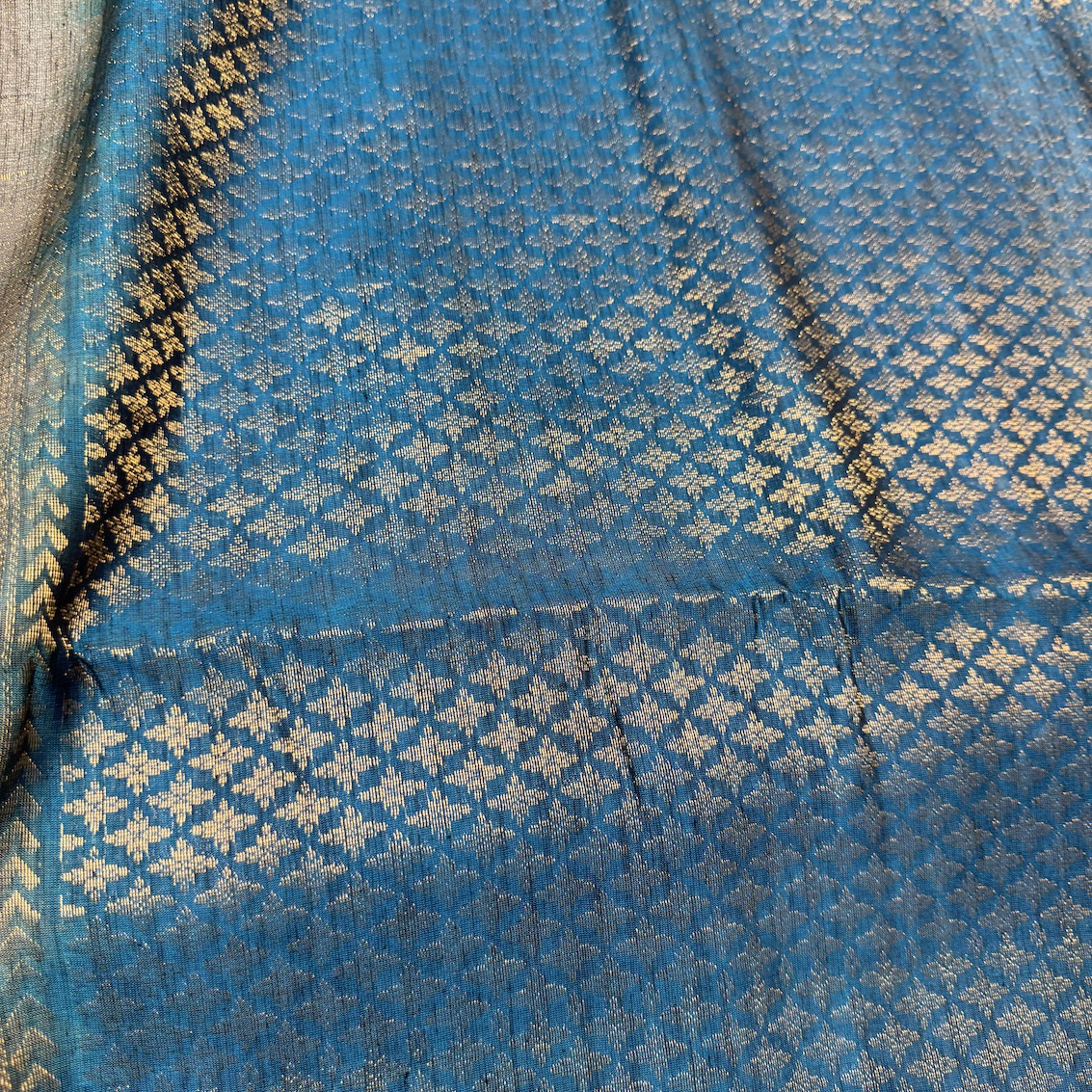 Silver Gray Dupion Soft Silk Saree