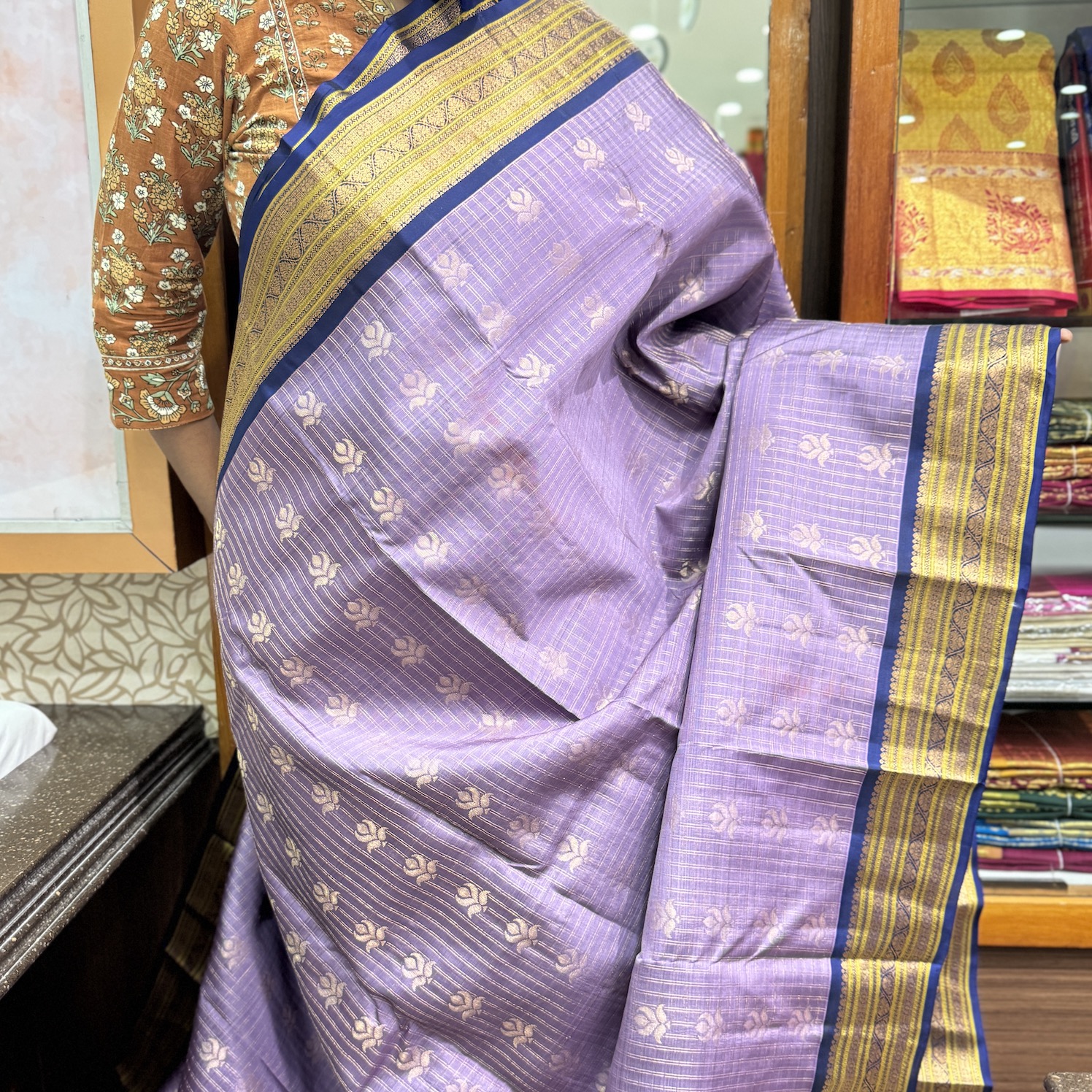 Mauve Kanchipuram Silk Saree