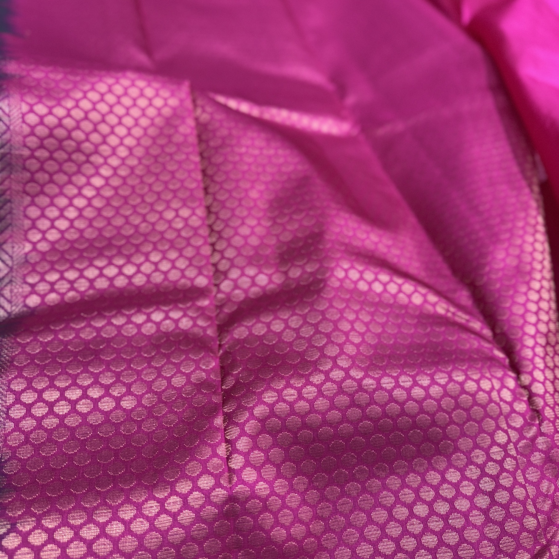 Leaf Green Dupion Soft Silk Saree with Violet