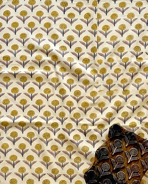 Sanganeri Handblock Cotton Fabric #73