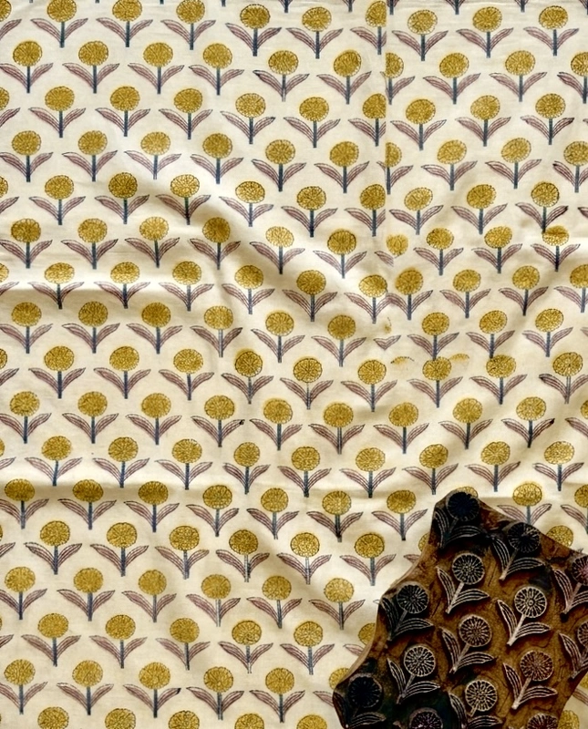 Sanganeri Handblock Cotton Fabric #73