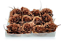 Coffee Rose With Feather & Pearl StringPink