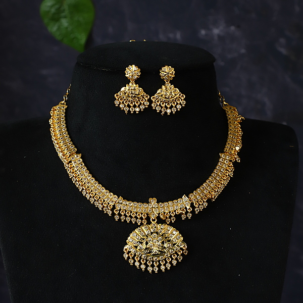 Traditional peacock design with unique stone neckpiece