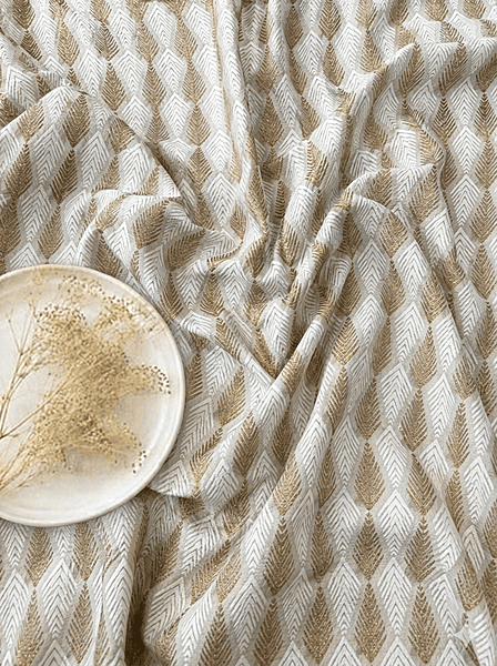 Slub Cotton Gold Khadi  Buta Block Print