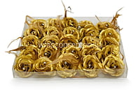 Gold Rose With Feathers & Stone