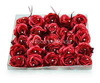 Red Rose with Feathers & Stone