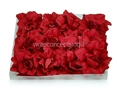 Cherry Rose with Glittered Petals