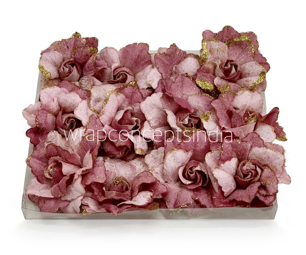Shades of Blush Rose with Glittered Petals