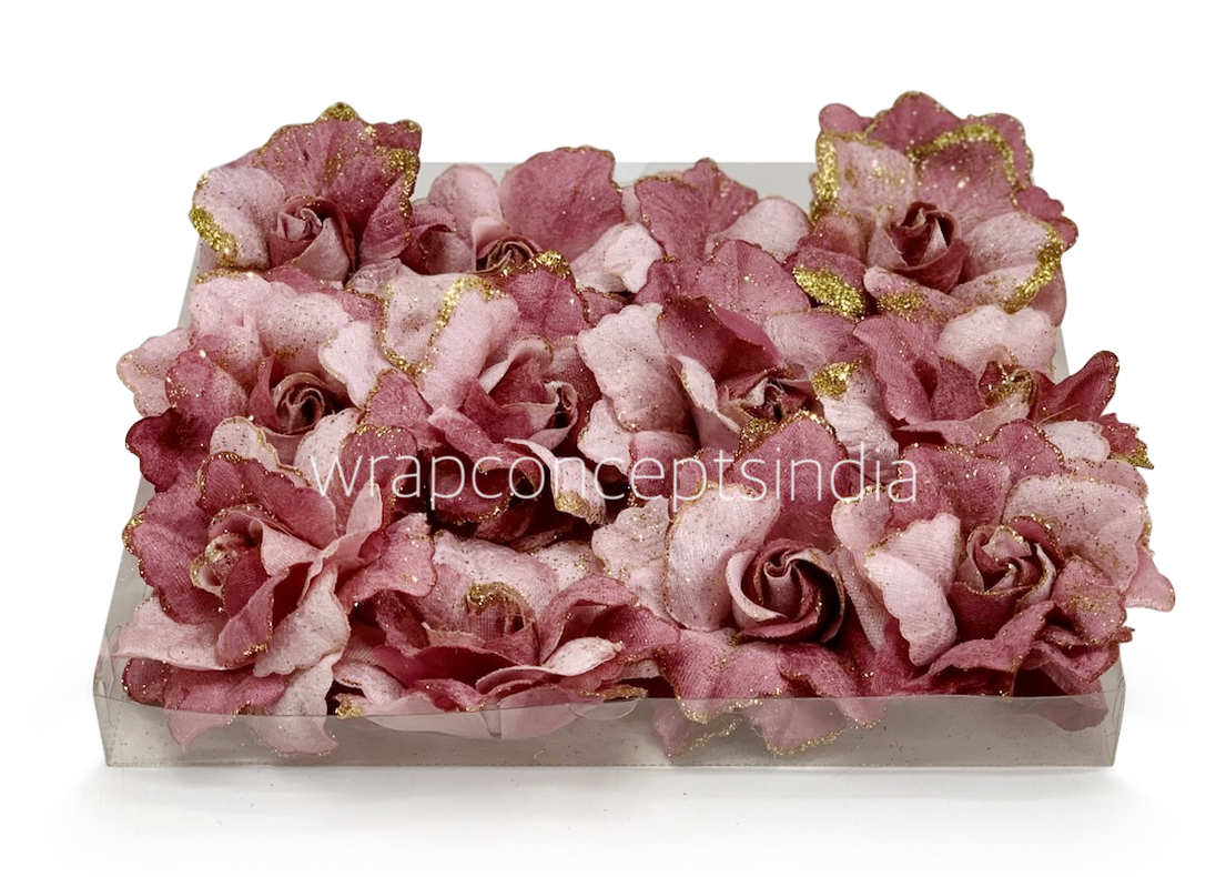 Shades of Blush Rose with Glittered Petals