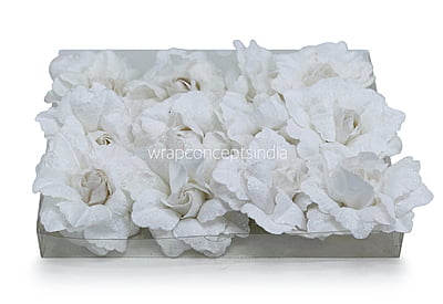 White Rose with Glittered Petals