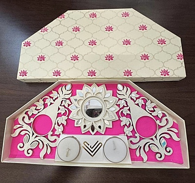 CUTWORK WHITE RANGOLI X 3