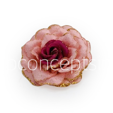 Peacy Pink Rose with Glittered Petals