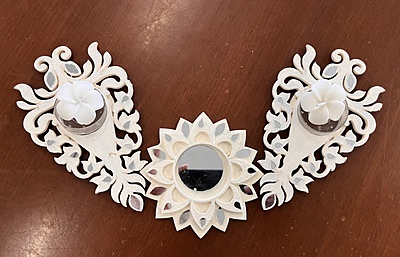 CUTWORK WHITE RANGOLI X 3