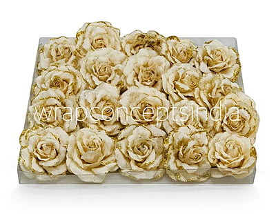 Egg Nog Rose with Glittered Petals