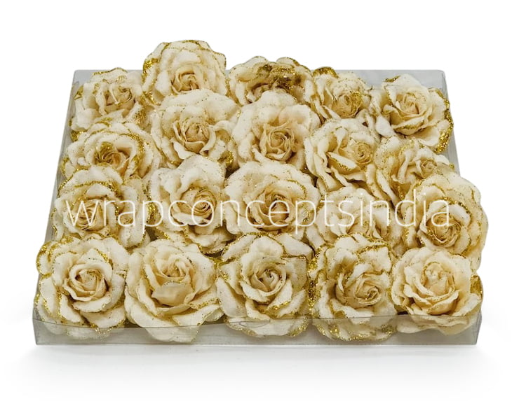 Egg Nog Rose with Glittered Petals