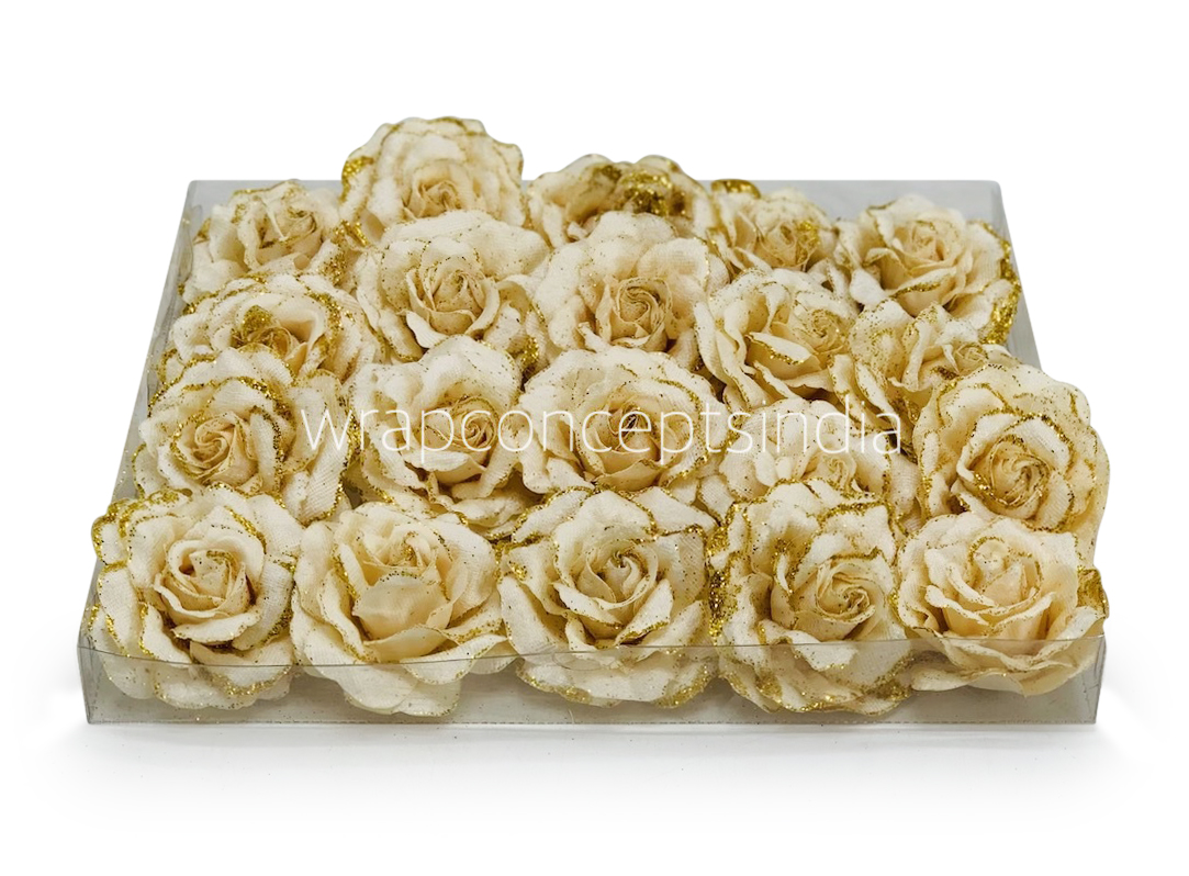 Egg Nog Rose with Glittered Petals
