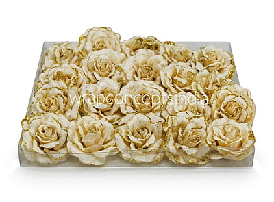 Egg Nog Rose with Glittered Petals