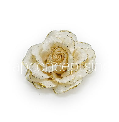 Egg Nog Rose with Glittered Petals