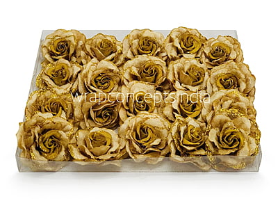 Gold Rose with Glittered Petals