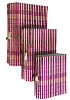 EELIKA Bamboo utility box || bamboo jewelley box || costmetic box || shringar makeup storage box || set of 3 (Pink)