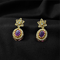 Flower oval shape rubi neck set