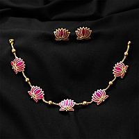 Antic Stone Matte Finish lotus design neck piece