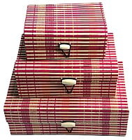 EELIKA Bamboo utility box || bamboo jewelley box || costmetic box || shringar makeup storage box || set of 3 (Red)