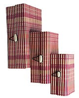 EELIKA Bamboo utility box || bamboo jewelley box || costmetic box || shringar makeup storage box || set of 3 (Red)