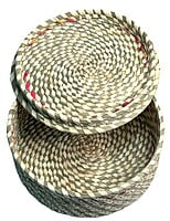 EELIKA Jute / Bamboo roti box / casserole / utility box for kitchen and dining table / for storing items