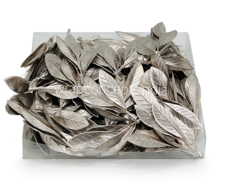 Champagne Textured Leaves on Twig