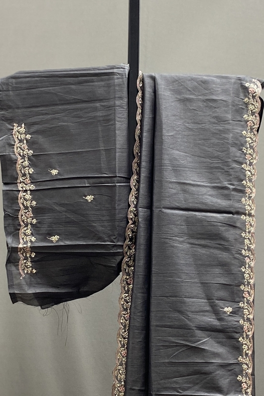Kiara - Designer Golden Zardosi Work Border Sarees 10375