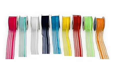 Sheer ribbon with Satin Stripe