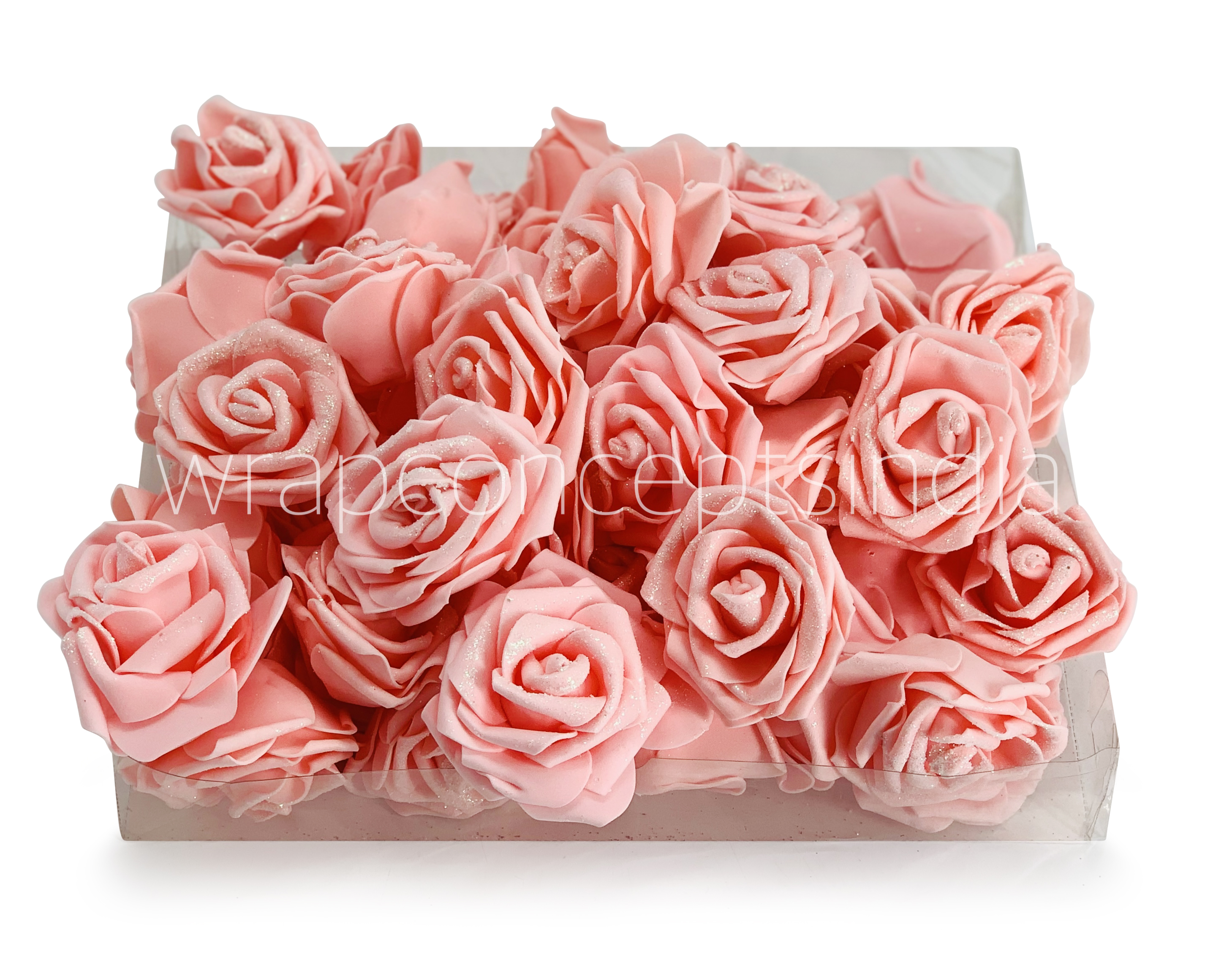 Peach Glitter Foam Rose