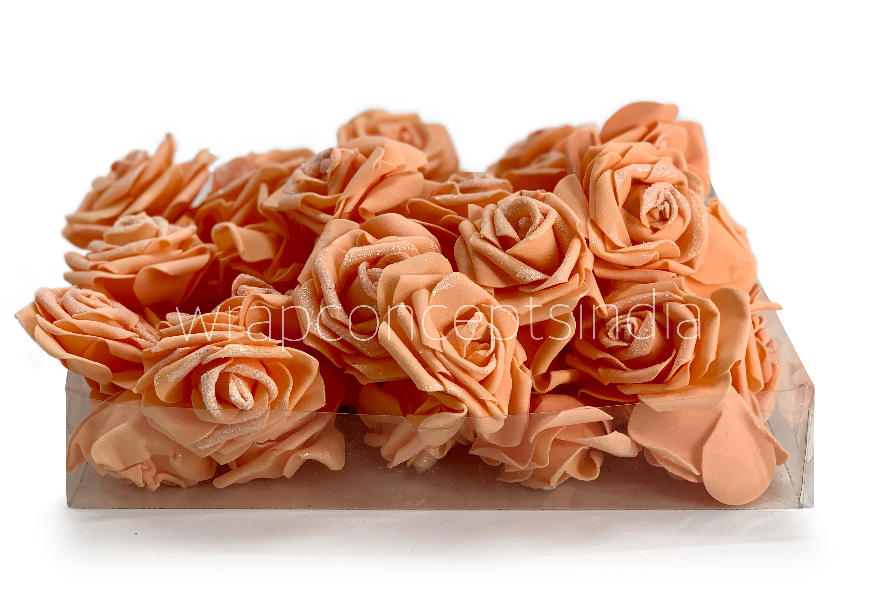 Papaya Glitter Foam Rose