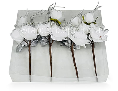 White Rose Ready Bunch on Stick