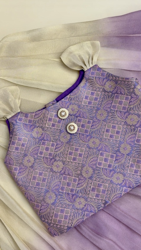 Violet Grace Brocade-ombré Silk Set