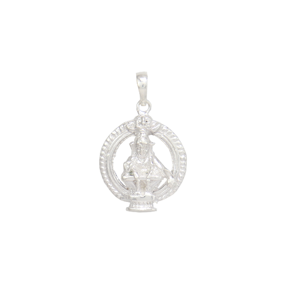 SRIMATHI JEWLLERS Sterling Silver (92.5% purity) God Ayyappa Pendant for Men & Women Pure Silver Lord Ayappa Locket for Good Health & Wealth