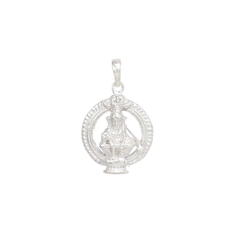 SRIMATHI JEWLLERS Sterling Silver (92.5% purity) God Ayyappa Pendant for Men & Women Pure Silver Lord Ayappa Locket for Good Health & Wealth