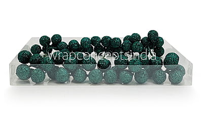 Deep Green Glitter Balls on Stick