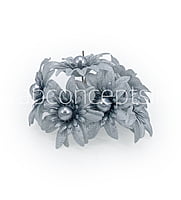 Silver Flowers on stick with Gold Ball