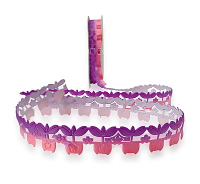 Flower Pot Cut-out Shaded Ribbon