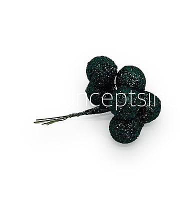 Deep Green Glitter Balls on Stick