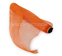 Net With Thin Silver Stripes - Orange