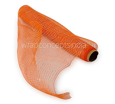 Net With Thin Silver Stripes - Orange Net With Thin Silver Stripes - Orange